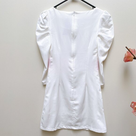 NWT Women's Red Rose Bow waist Belt Formal Party Long Sleeve Dresses - Picture 3 of 4